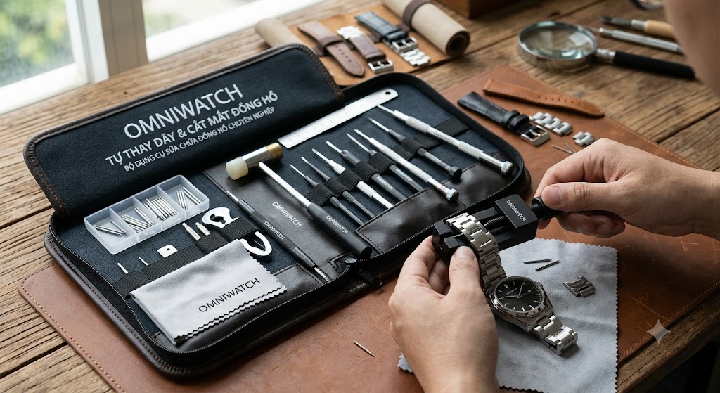 Bộ dụng cụ Omni EasyLink Kit thay dây và cắt mắt đồng hồ chuyên dụng, phù hợp nhiều loại dây kim loại và dây da